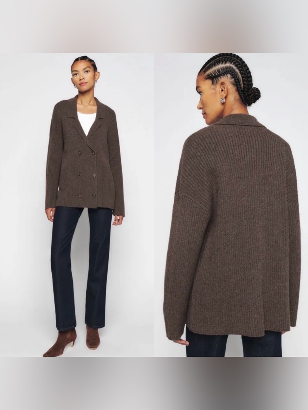 Reformation Nova Women’s Cashmere Double Breasted Cardigan Size Small